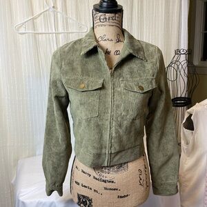by the way. Olive Corduroy zip up. Utility Jacket XS
